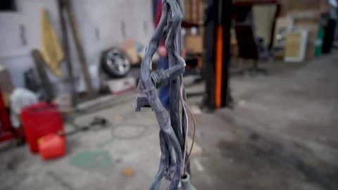 Welding of electrical wires is carried out by a mechanic Video stock 222889227