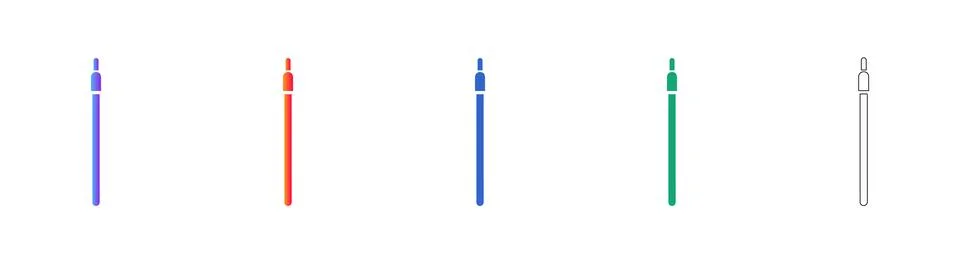 Welding Electrode Gradient Vector Icon Set Stock Illustration