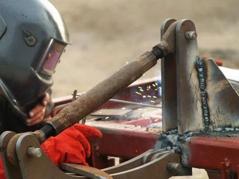 Welding with electrodes Stock Photos