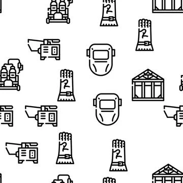 Welding Engineering Vector Seamless Pattern 스톡 일러스트