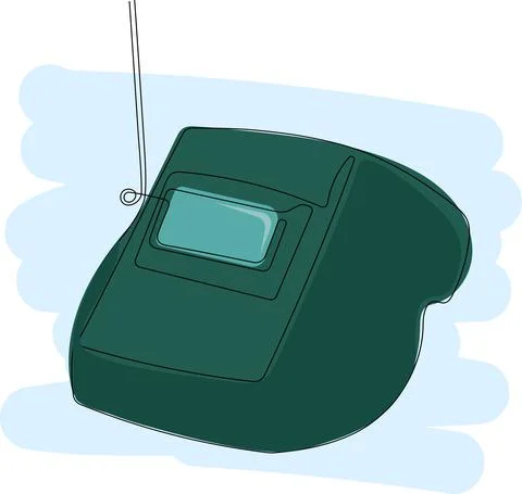 Welding equipment with welding mask Stock Illustration