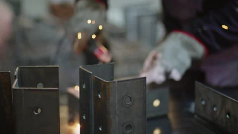 Welding expert man at work on iron Stock Footage 171158789