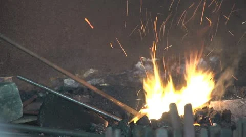 Welding on fire Ironsmith Stock Footage 11802510