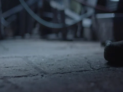 Welding fire sparks and a iron nail falling on the floor Stock Footage 73699360