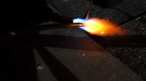 Welding Flame Stock Footage 49136257
