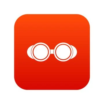 Welding glasses icon digital red Stock Illustration