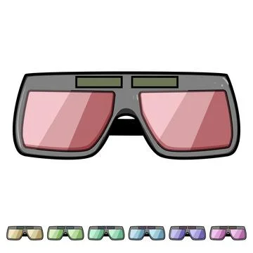 Welding glasses protecting eyes during industrial work Stock Illustration