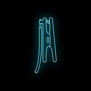 Welding ground clamp neon glowing icon illustration Stock Illustration