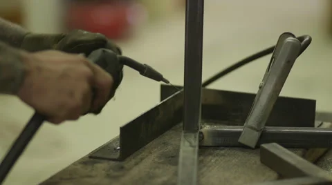 Welding Gun with Sparks Close Up Video stock 57695313