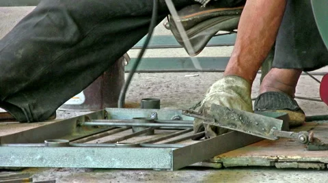 Welding With Hand Helmet 스톡 동영상 1090735