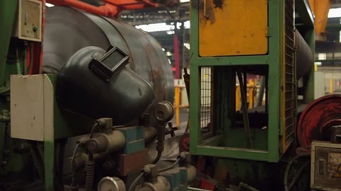 Welding helmet in factory Video stock 77099632