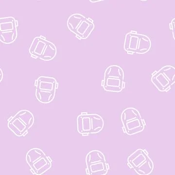 Welding helmet line vector seamless pattern Stock Illustration
