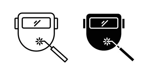 Welding icon in black and white. vector icon pack for websites Stock Illustration