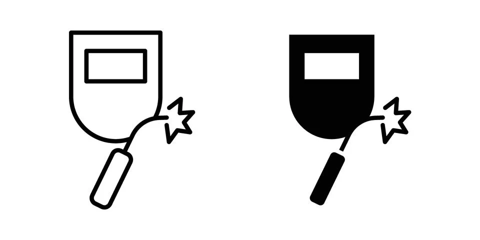 Welding icon linear versions pack on white background Stock Illustration