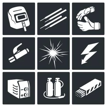 Welding icon set Stock Illustration