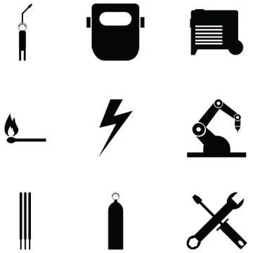 Welding icon set Stock Illustration