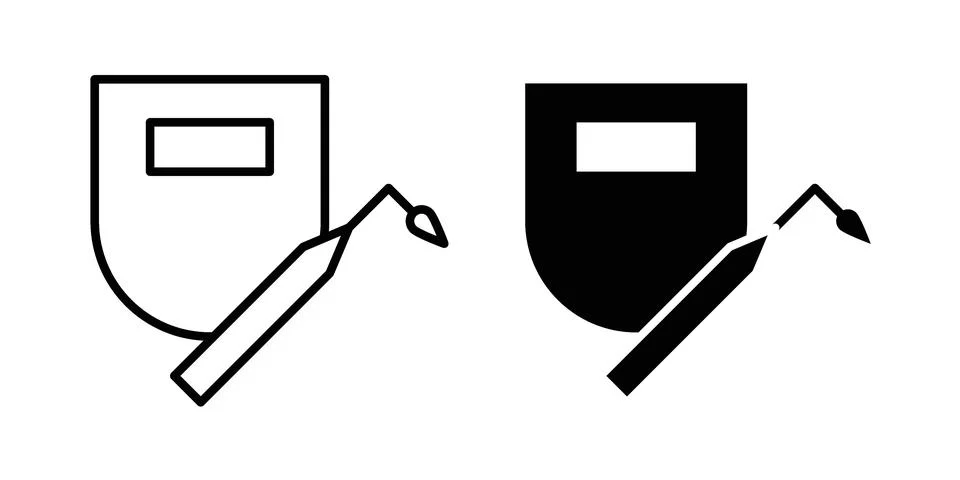 Welding icon set modern line and solid style collection. Stock Illustration