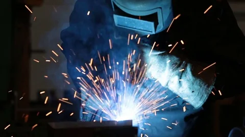 Welding on an industrial plant Stock-Footage 80974481