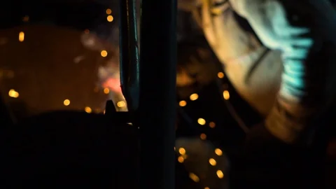 Welding iron sparks Stock Footage 90886849