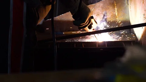 Welding iron sparks Stock Footage 90887172