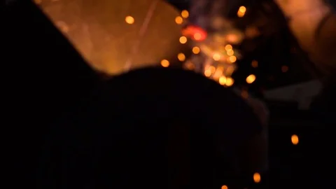 Welding iron sparks Stock Footage 91245792