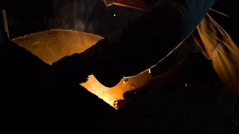 Welding iron sparks Stock Footage 92463334
