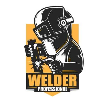 Welding logo vector silhouette design, welder logo icon silhouette, vector si Stock Illustration