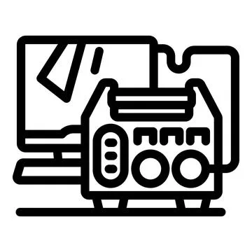 Welding machine connecting to computer via cable for automation Stockillustratie