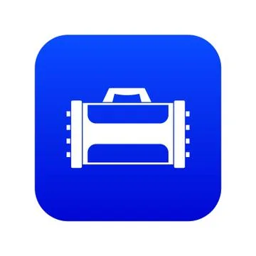 Welding machine icon digital blue Stock Illustration