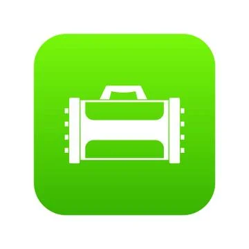 Welding machine icon digital green Stock Illustration