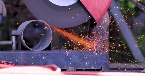 Welding machine iron metal sparking. Hot flame welding metal work cutting fire i 스톡 동영상 232286166