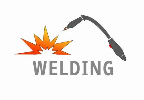 Welding machine logo on white background Stock Illustration