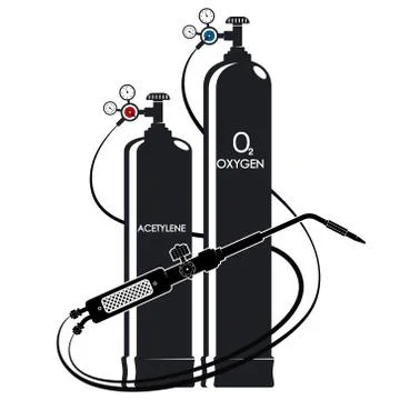 Welding machine oxygen acytylene cylinder Stock Illustration
