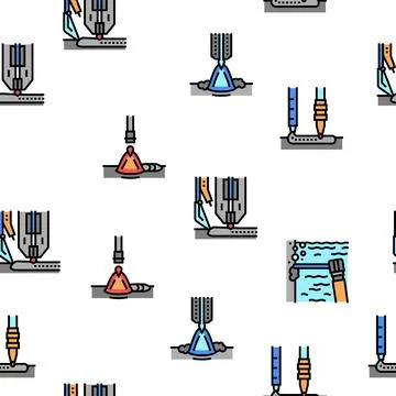 Welding Machine Tool Vector Seamless Pattern Stock Illustration