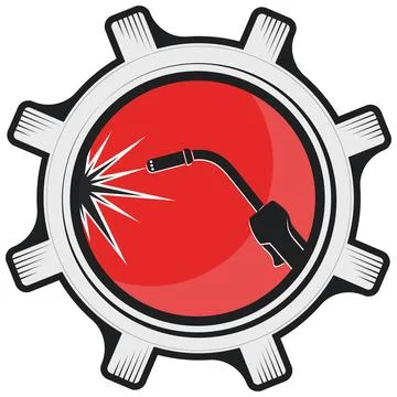 Welding machine at work symbol 스톡 일러스트