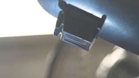 Welding mask close up with sparks Stock Footage 87586347