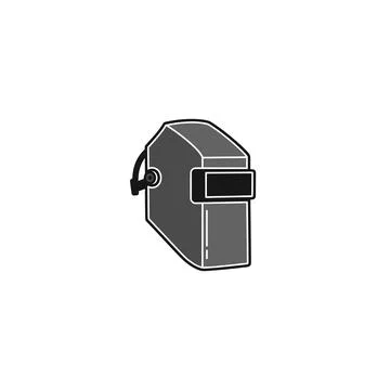 Welding mask icon - gray with isolated on a white background Stock Illustration