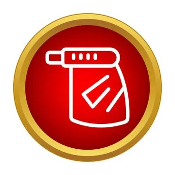 Welding mask icon in red circle button Stock Illustration