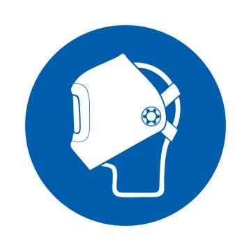 Welding mask must be worn sign or symbol. M019. Standard ISO 7010. Stock Illustration