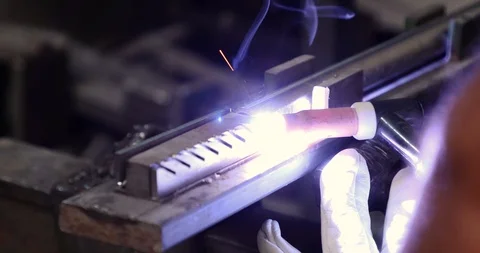 Welding metal closeup1 Video stock 113280402