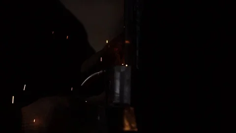 Welding of Metal by Electrodes Stock Footage 74510044