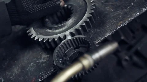 Welding of metal gears Stock Footage 98650564