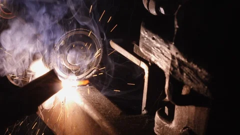 Welding In Metal Industry Stock Footage 86415692