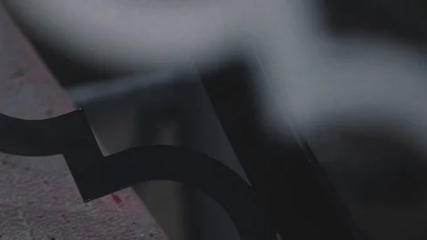 Welding of metal in the process of creating decorative metal products Stock Footage 74692475