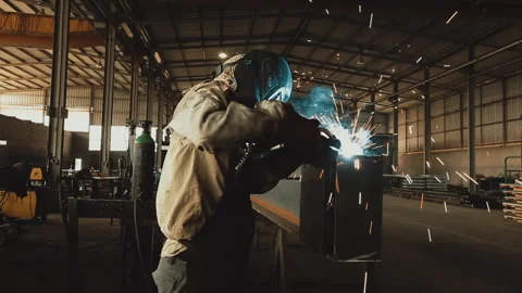 WELDING METAL, WELDER AT WORK Stock Footage 306691849