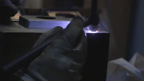 Welding Metal Work close up 1 Stock Footage 123159552