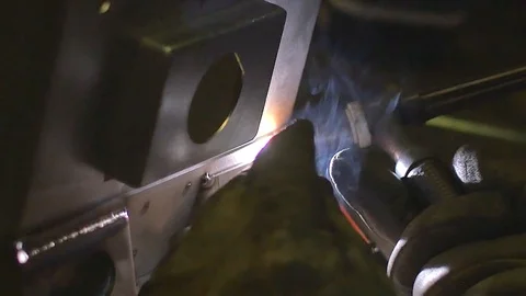 Welding Metal Work close up 3 Stock Footage 123159688