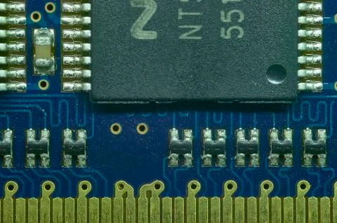 Welding of a microprocessor Stockfoto's