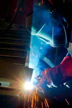 Welding with mig-mag method Stock Photos