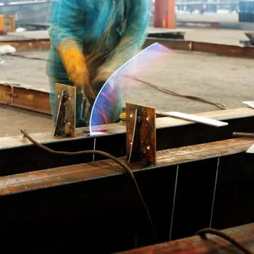 Welding with mig-mag method Stock Photos
